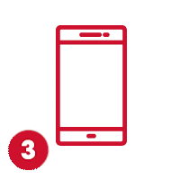 Red icon showing SMS on mobile phone