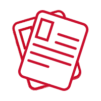 Red icon of multiple flyers